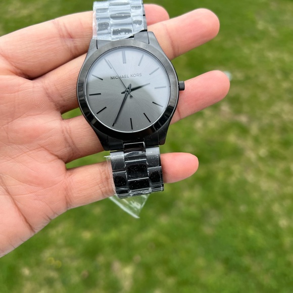 MICHAEL KORS Oversized Slim Runway Black-Tone Watch Mens - Picture 8 of 11